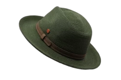 Mayser Fedora Mathis Raffia Bandstro Groen -Hoeden Winkel 1814118960
