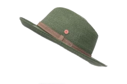 Mayser Fedora Mathis Raffia Bandstro Groen -Hoeden Winkel 1814118969