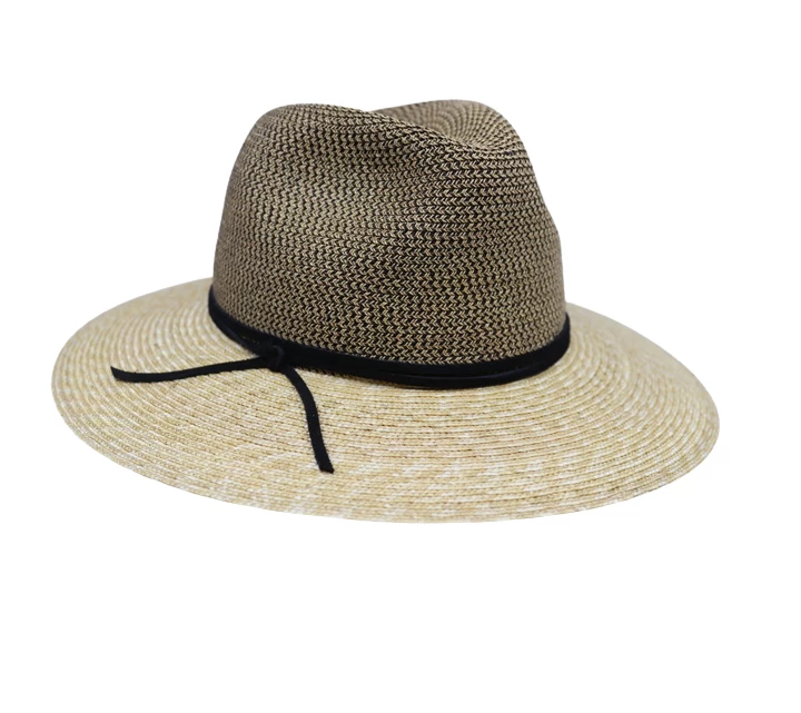 Marzi Paper Straw Braid Fedora Black Ribbon Naturel 3 Marzi Paper Straw Braid Fedora Black Ribbon Naturel