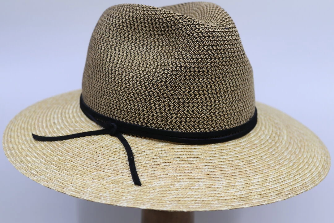 Marzi Paper Straw Braid Fedora Black Ribbon Naturel 4 Marzi Paper Straw Braid Fedora Black Ribbon Naturel - Afbeelding 2