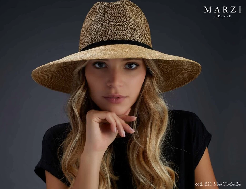 Marzi Paper Straw Braid Fedora Black Ribbon Naturel 7 Marzi Paper Straw Braid Fedora Black Ribbon Naturel - Afbeelding 5