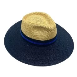 Marzi Fedora Premium Italian Straw Two Tone Naturel Navy 7 Marzi Fedora Premium Italian Straw Two Tone Naturel Navy -Hoeden Winkel 1867285530