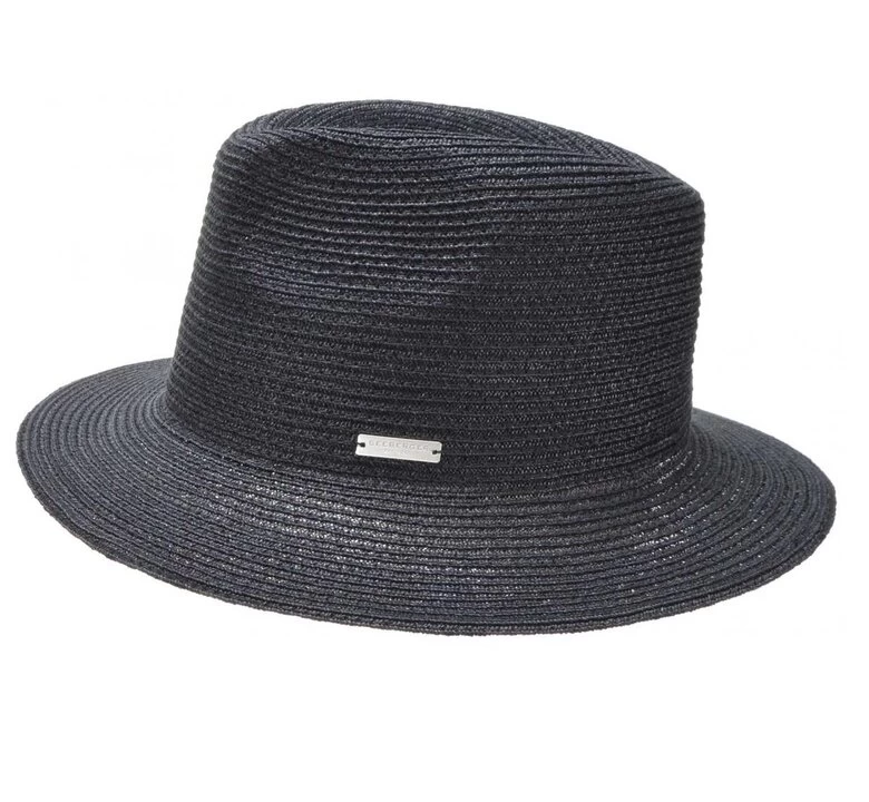 Seeberger Fedora Basic Natuurstro Black 6 Seeberger Fedora Basic Natuurstro Black - Afbeelding 4