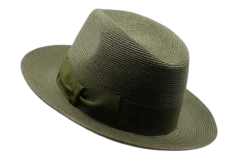 Borsalino Fedora Bogart Bandstro Hemp Green -Hoeden Winkel 1906014894