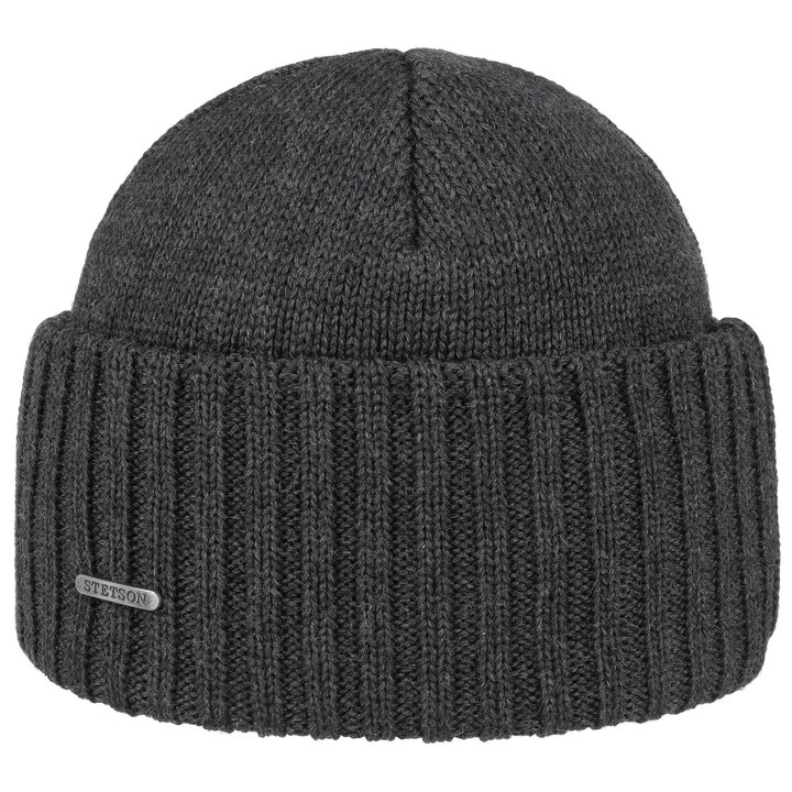 Stetson Beanie Northport Merino Wool Knit Anthracite 3 Stetson Beanie Northport Merino Wool Knit Anthracite