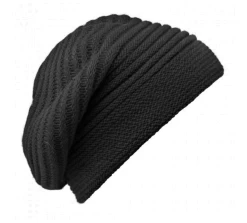 Bronte Dubbelgebreide Muts Wol Black