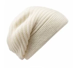 Bronte Dubbelgebreide Muts Wol Gebroken Wit
