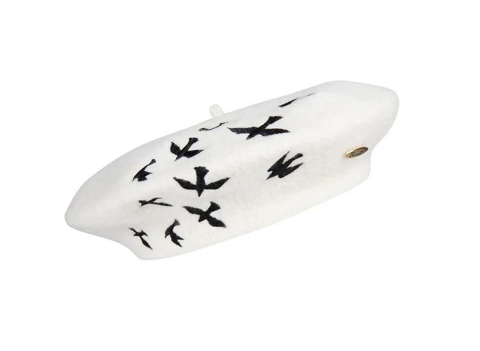 Bronte Baret Birdy Wool White 3 Bronte Baret Birdy Wool White