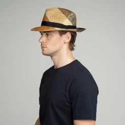 Bailey Giger Fedora Toquilla Palm GOLDENROD PLAID -Hoeden Winkel 1910716323