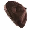 Panizza Baret Fluweel Chocolade Bruin 1 Panizza Baret Fluweel Chocolade Bruin -Hoeden Winkel 1952460720
