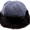 Panizza Cloche Faux Fur Met Oorflappen Blauw En Zwart -Hoeden Winkel 1957251375