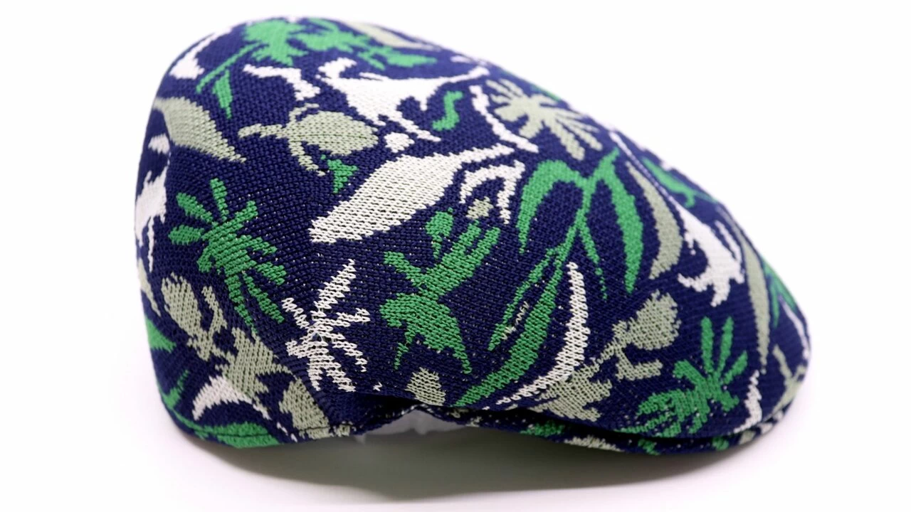 Kangol Flatcap 504 Street Floral Acryl Navy Green 4 Kangol Flatcap 504 Street Floral Acryl Navy Green - Afbeelding 2