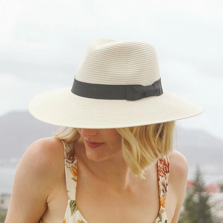 House Of Ord Summer Fedora Fiona Wide Brim Flexibraid Ivory 4 House Of Ord Summer Fedora Fiona Wide Brim Flexibraid Ivory - Afbeelding 2