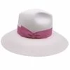 Borsalino Fedora Fino Sophie Panama White And Pink -Hoeden Winkel 1975047567