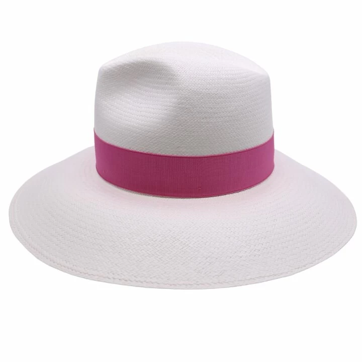 Borsalino Fedora Fino Sophie Panama White And Pink 5 Borsalino Fedora Fino Sophie Panama White And Pink - Afbeelding 3