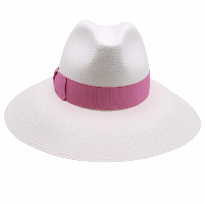 Borsalino Fedora Fino Sophie Panama White And Pink 4 Borsalino Fedora Fino Sophie Panama White And Pink - Afbeelding 2