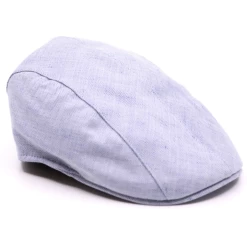 Jos Van Dijck Ivy Pet Split Visgraat Linnen Katoen Lichtblauw